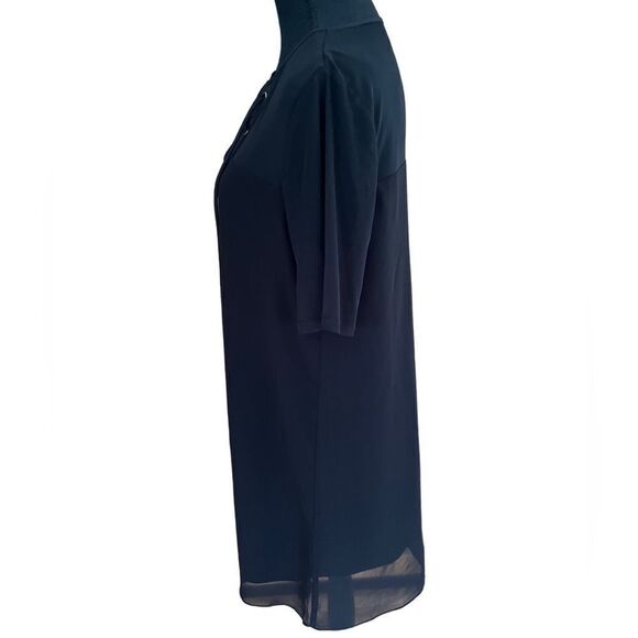 BCBGeneration black lace up front dress with mesh shoulders, relaxed fit size M - Picture 3 of 5